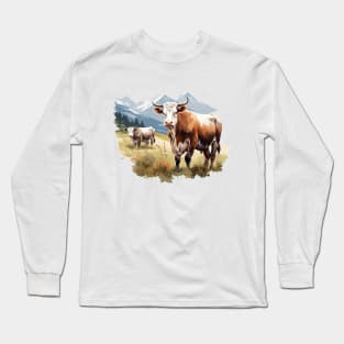 Farm Cow Art Long Sleeve T-Shirt